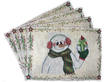 Load image into Gallery viewer, DaDa Bedding Set of 4-Pieces Magical Snowman Holiday Tapestry Placemats 13” x 19” (9733)