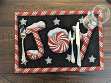 Load image into Gallery viewer, DaDa Bedding Set of 4-Pieces Peppermint Joy Holiday Tapestry Placemats 13” x 19” (12904)