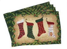 Load image into Gallery viewer, Tache Festive Hang My Stockings By the Fireplace Placemat Set of 4 (12910PM)
