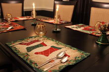 Load image into Gallery viewer, Tache Festive Hang My Stockings By the Fireplace Placemat Set of 4 (12910PM)