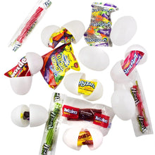 Load image into Gallery viewer, Set of 12 White Plastic Eggs with Candy 2.25 Inches