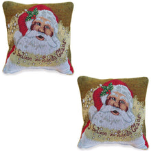 Load image into Gallery viewer, Set of 2 Believe in Santa Christmas Cushion Throw Pillow Covers