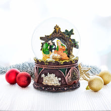 Load image into Gallery viewer, Nativity Serenity Water Snow Globe with "Silent Night" Music Box