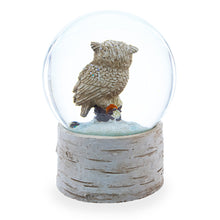 Load image into Gallery viewer, Owl Perched on Tree Branch Musical Water Snow Globe