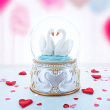 Load image into Gallery viewer, Romantic Swan Spinning Musical Water Snow Globe