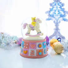 Load image into Gallery viewer, Lullaby Teddy on Rocking Horse Musical Water Snow Globe