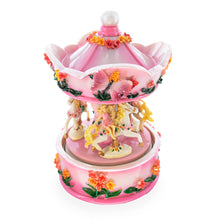 Load image into Gallery viewer, Pink Fairy Floral Carousel Musical Figurine