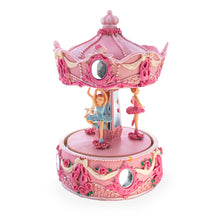 Load image into Gallery viewer, Pink Ballerina Carousel Rotating Musical Figurine