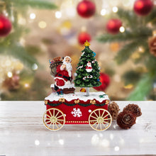 Load image into Gallery viewer, Spinning Christmas Tree Musical Box on Wheels