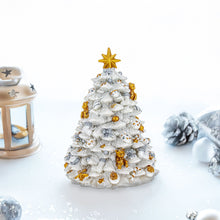 Load image into Gallery viewer, White Christmas Tree Spinning Musical Figurine