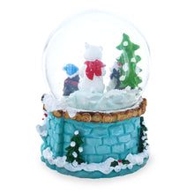 Load image into Gallery viewer, Bear and Penguins Fishing Musical Christmas Water Snow Globe