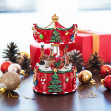 Load image into Gallery viewer, Santa's Merry Carousel Ride Spinning Musical Figurine