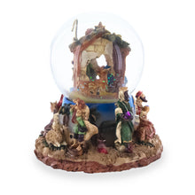 Load image into Gallery viewer, Regal Gift Bearers Nativity Scene Musical Water Snow Globe