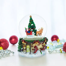 Load image into Gallery viewer, Rotating Santa's Tree Serenade Musical Water Globe