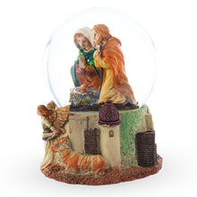 Load image into Gallery viewer, Nativity Scene and Divine Guardian Angel Musical Water Snow Globe