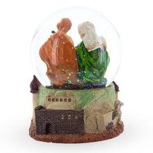 Load image into Gallery viewer, Nativity Scene and Divine Guardian Angel Musical Water Snow Globe
