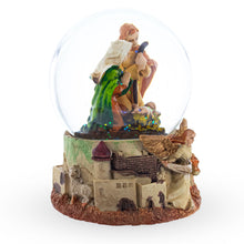 Load image into Gallery viewer, Nativity Scene and Divine Guardian Angel Musical Water Snow Globe