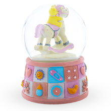 Load image into Gallery viewer, Lullaby Teddy on Rocking Horse Musical Water Snow Globe