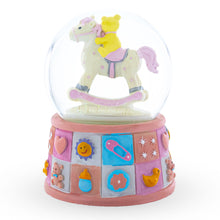Load image into Gallery viewer, Lullaby Teddy on Rocking Horse Musical Water Snow Globe