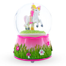 Load image into Gallery viewer, Unicorn Carousel with Fairy Musical Water Snow Globe