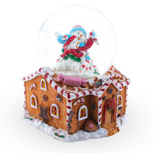 Load image into Gallery viewer, Gingerbread Cottage Snowmen Romance Musical Water Snow Globe