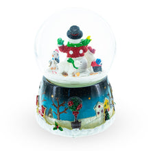 Load image into Gallery viewer, Snowman, Polar Bears, and Penguins Musical Spinning Snow Globe