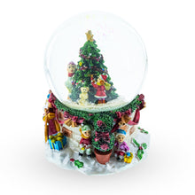 Load image into Gallery viewer, Joyful Children Adorning Christmas Tree: Musical Water Snow Globe