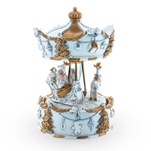 Load image into Gallery viewer, Santa's Reindeer Carousel: White Spinning Christmas Musical Box