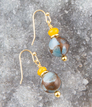 Load image into Gallery viewer, Prairie Quartz and Jade Drop Earrings