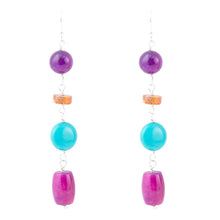 Load image into Gallery viewer, Prescott Blue Magnesite Sterling Silver Drop Earrings