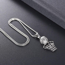 Load image into Gallery viewer, Basketball &amp; Net Cremation Urn Necklace