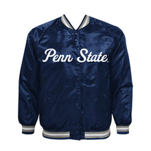 Load image into Gallery viewer, Penn State Satin Letterman Bomber Jacket