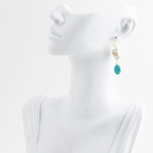 Load image into Gallery viewer, Pueblo Blue Magnesite and Mixed Metal Drop Earrings