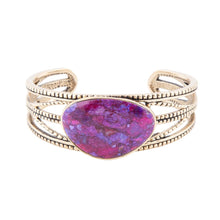 Load image into Gallery viewer, Purple Turquoise Golden Roped Cuff Bracelet