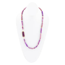 Load image into Gallery viewer, Purple Turquoise Linked Golden Necklace