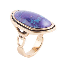Load image into Gallery viewer, Purple Turquoise Statement Ring