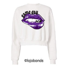 Load image into Gallery viewer, Game Day Lips Cropped Sweatshirt