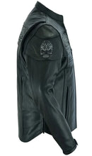 Load image into Gallery viewer, Men's Black Reflective Skulls Scooter Jacket