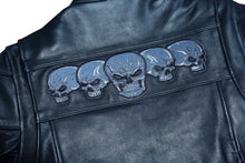Load image into Gallery viewer, Men's Black Reflective Skulls Scooter Jacket