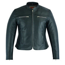 Load image into Gallery viewer, Road Queen Women's Black Leather Biker Jacket