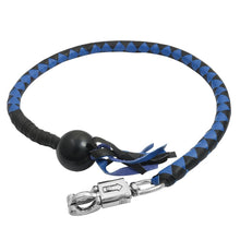 Load image into Gallery viewer, GBW21B Leather Biker Whip-Blue/Black W / Black Pool Ball