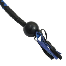 Load image into Gallery viewer, GBW21B Leather Biker Whip-Blue/Black W / Black Pool Ball