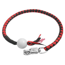 Load image into Gallery viewer, GBW211B Leather Biker Whip-Red/Black W / White Pool Ball