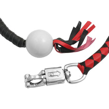 Load image into Gallery viewer, GBW211B Leather Biker Whip-Red/Black W / White Pool Ball