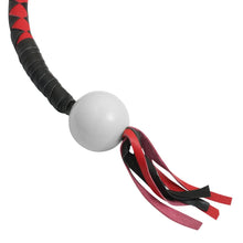 Load image into Gallery viewer, GBW211B Leather Biker Whip-Red/Black W / White Pool Ball