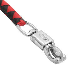 Load image into Gallery viewer, GBW211B Leather Biker Whip-Red/Black W / White Pool Ball