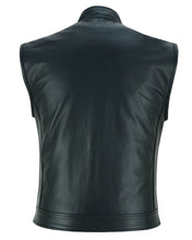 Load image into Gallery viewer, Private Men's Black Leather Motorcycle Vest