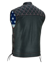 Load image into Gallery viewer, Men's Road Edge Leather Black Vest – Removable Hood