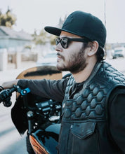 Load image into Gallery viewer, Whiskey Men's Motorcycle Leather Vest - Black