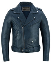 Load image into Gallery viewer, Moonlight Women's Navy Blue Fashion Leather Jacket